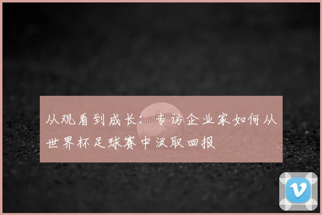 从观看到成长:专访企业家如何从世界杯足球赛中汲取回报